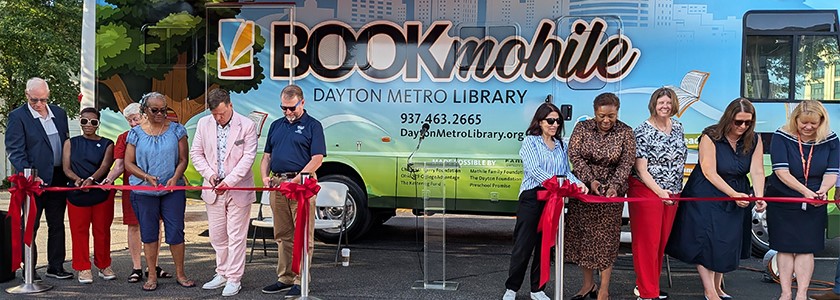2025 Dayton Metro Library new Bookmobile ribbon cutting