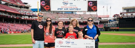 2025 Cincinnati Reds College Savings Grand Slam Winner and family